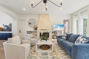 Smart TV, fireplace, video games