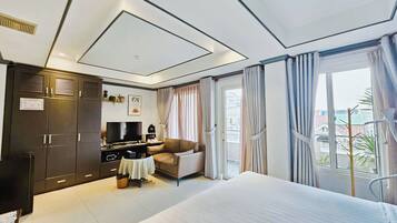 Suite Junior, balcone | Biancheria in cotone egiziano, biancheria da letto di alta qualità