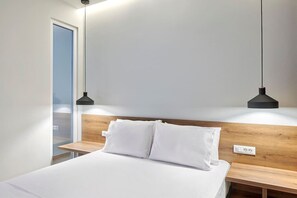 1 bedroom, desk, iron/ironing board, travel cot