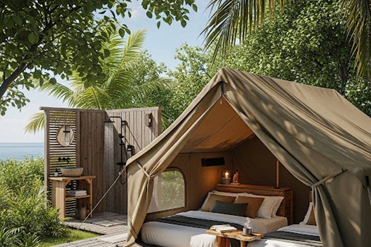Pine & Tide 2 beds Tent | 1 bedroom, individually decorated, individually furnished, desk