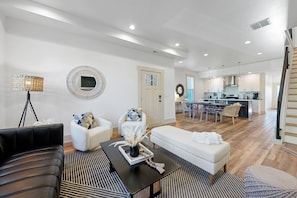 Smart TV, fireplace, video games, offices