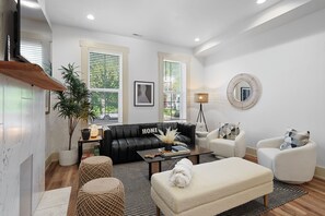Smart TV, fireplace, video games, offices