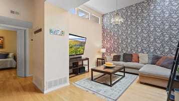 Télévision, cheminée, chaßne hi-fi, espaces bureaux