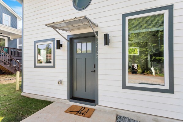 Exterior detail - Modern Tiny Home • Walk to Lenovo & Carter-Finley (Raleigh)