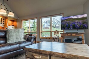 TV, fireplace, offices