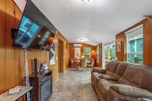 Televisión, chimenea y tenis de mesa 