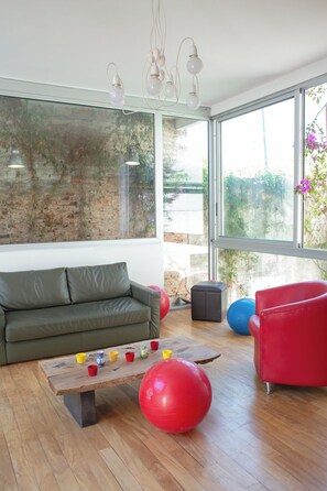 Living area - Unique 800 SQF modern, sunny, & inspiring Buenos Aires central spot stress-free. (Buenos Aires)