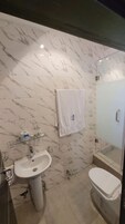 Towels, soap, toilet paper