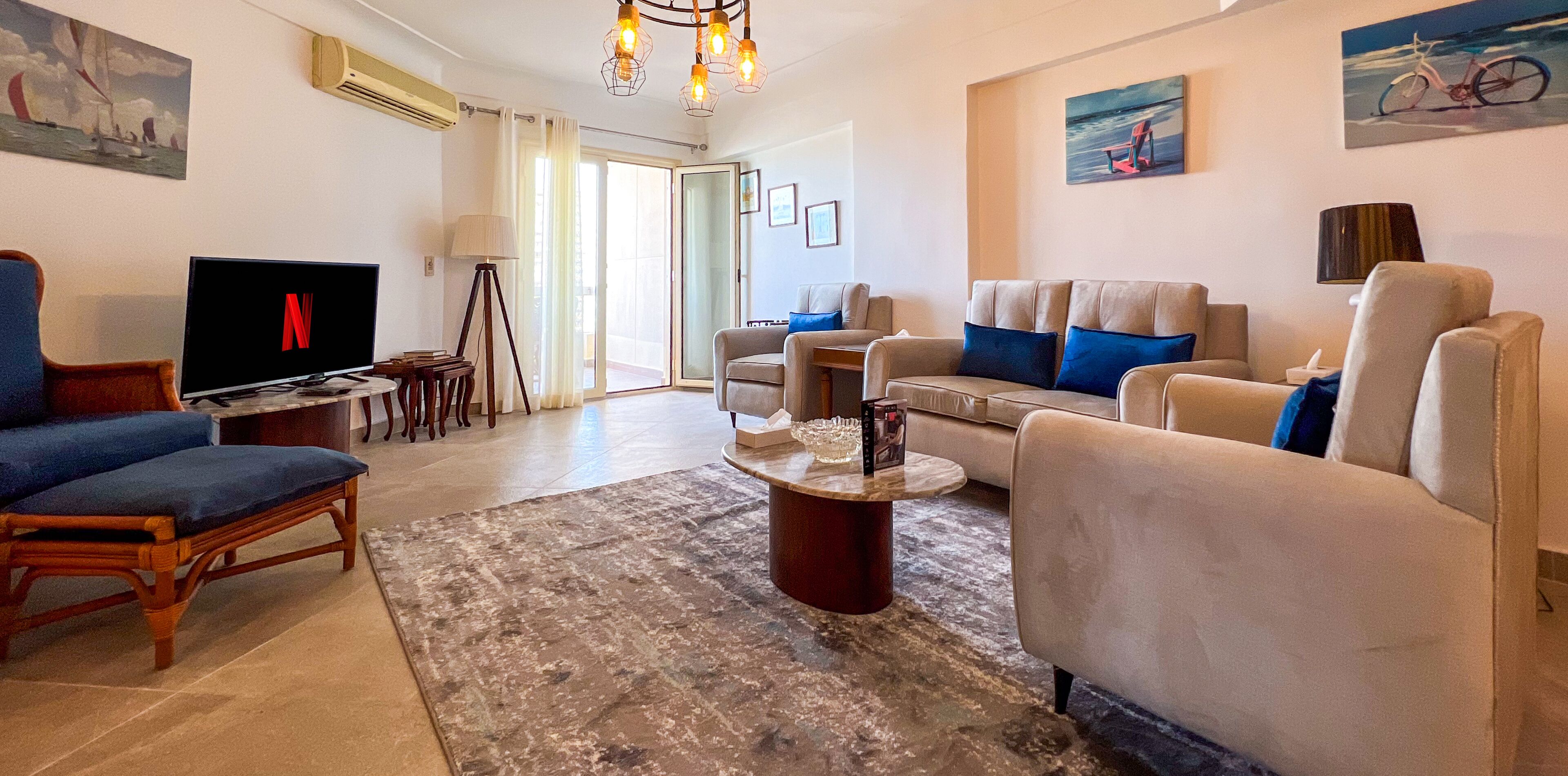 Standard Apartment, 2 Bedrooms, Sea View | Living area