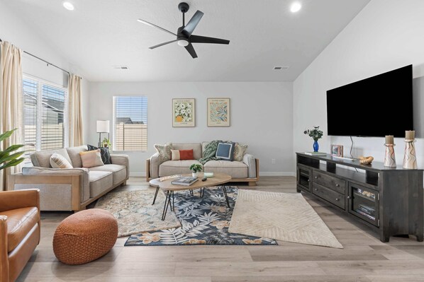 TV, video games, books, offices