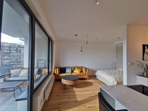 Apartment, 1 Bedroom, Accessible, Smoking | Living room - Free Parking, Center Location, Nuslesky Pivovar Sunset Balcony Home (Prague)