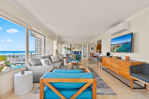 Apartment, Ocean View, Beachfront (2 Bedrooms) | 2 bedrooms, desk, laptop workspace, travel crib