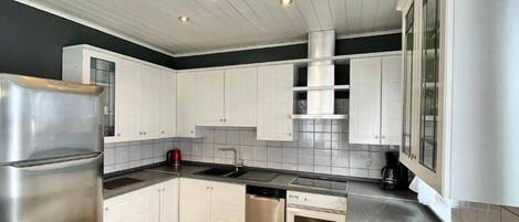 Fridge, oven, dishwasher, coffee/tea maker