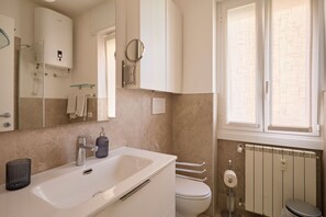 Regadera, secadora de cabello, bidet, toallas 
