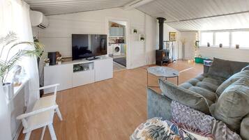 Smart-tv och eldstad