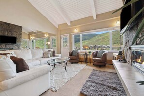 Télévision, cheminée