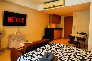 1 bedroom, desk, soundproofing, iron/ironing board