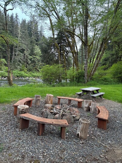 A Cozy 2-bedroom cabin with awesome private Sol Duc River's waterfront