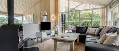 Télévision, cheminée