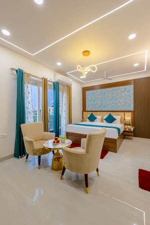 Quarto executivo, 1 cama de casal, para não fumantes, no jardim | Roupas de cama de algodão egípcio, roupas de cama premium, frigobar