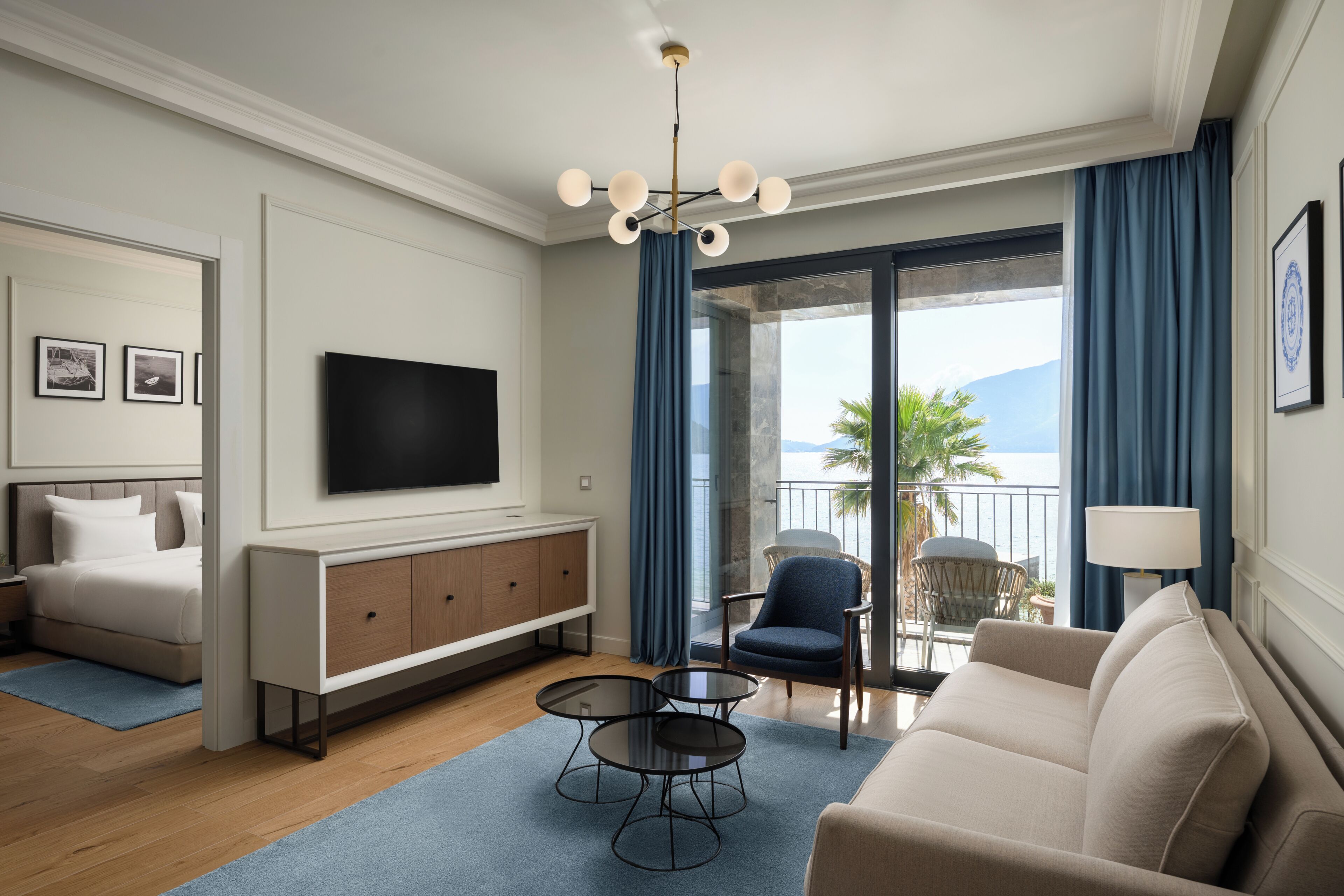 Deluxe Apartment, 1 Double Bed with Sofa bed (1 Bedroom) | Living area | 55-inch Smart TV with cable channels