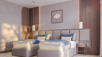 Hypo-allergenic bedding, minibar, in-room safe, desk