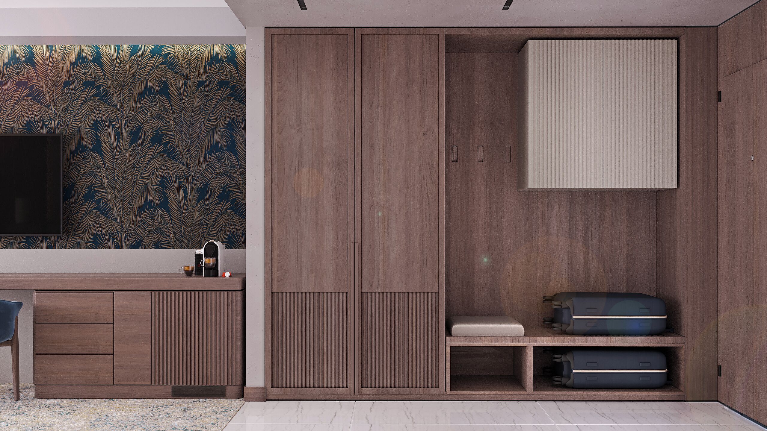 ملاءات للفراش لا تسبب الحساسية وميني بار وخزنة داخل الغرفة ومكتب