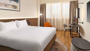 Quarto executivo, 1 cama de casal e sofá-cama, acessível | Roupas de cama premium