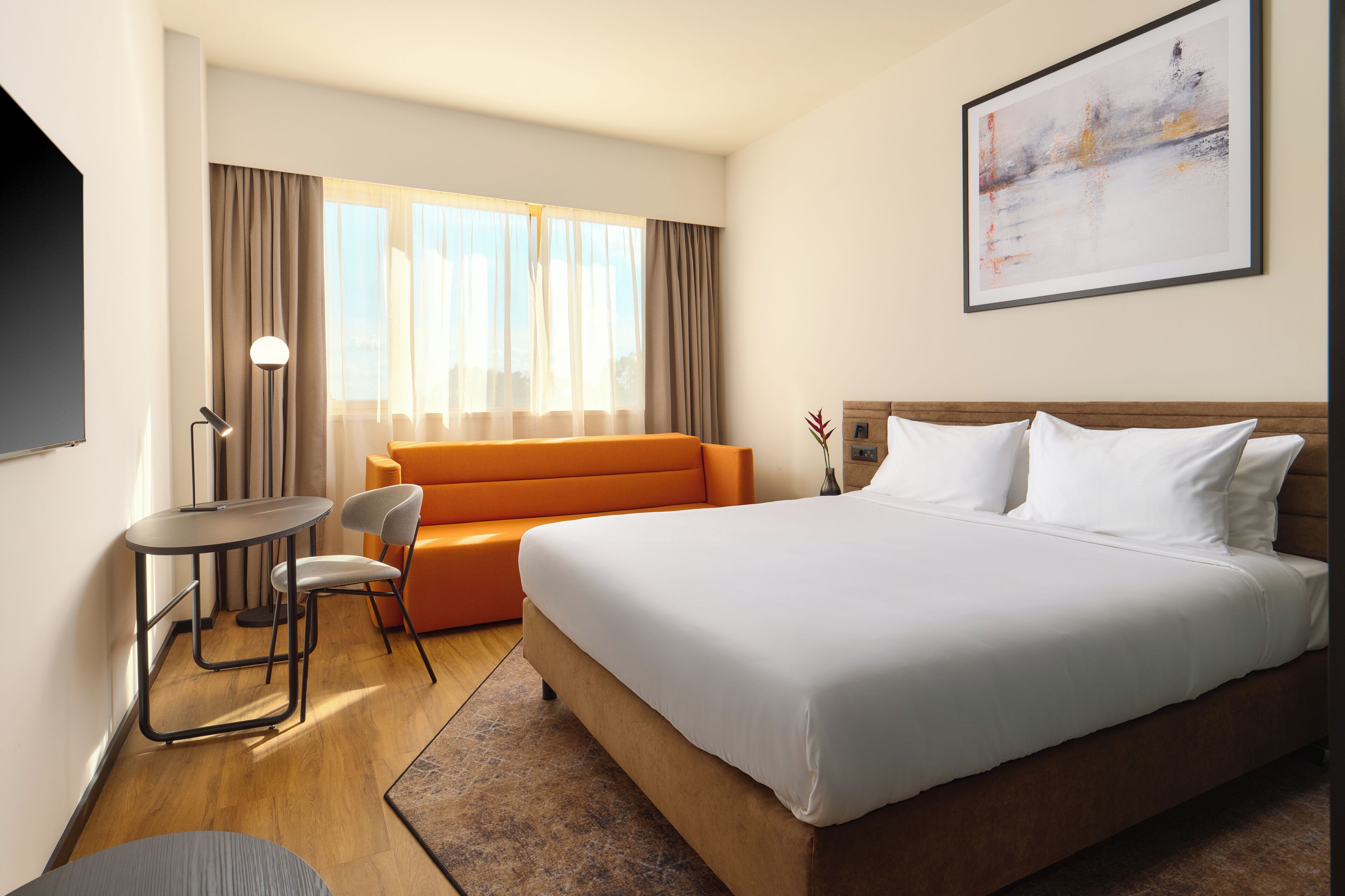 Premium bedding, memory foam beds, minibar, in-room safe