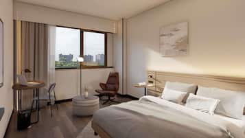 Ropa de cama de alta calidad, colchones con efecto memoria y minibar