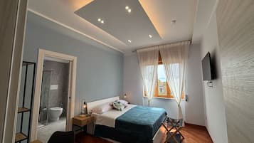 Habitación doble, baño privado | Ropa de cama de alta calidad, edredón y camas con efecto memoria