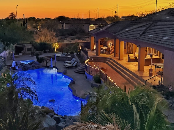 Outdoor pool, a heated pool