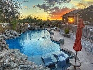 Outdoor pool, a heated pool