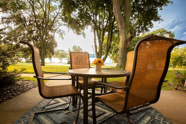 A perfect lakefront spot to enjoy your morning cup of coffee or evening cocktail