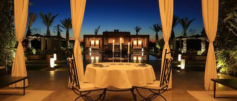 Outdoor banquet area