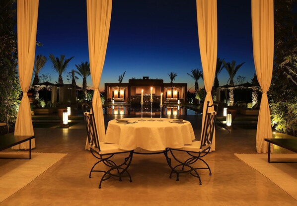 Outdoor banquet area