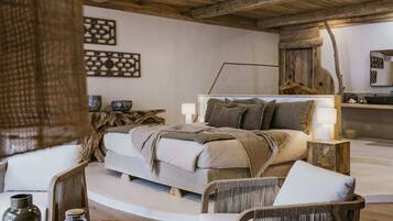 Suite Prestigio, vista al mar | 1 habitación, ropa de cama de alta calidad y camas con pillow-top