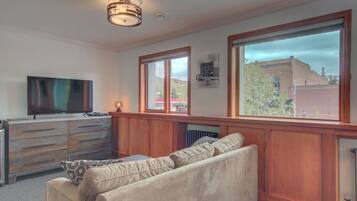 Blackout curtains, iron/ironing board, bed sheets