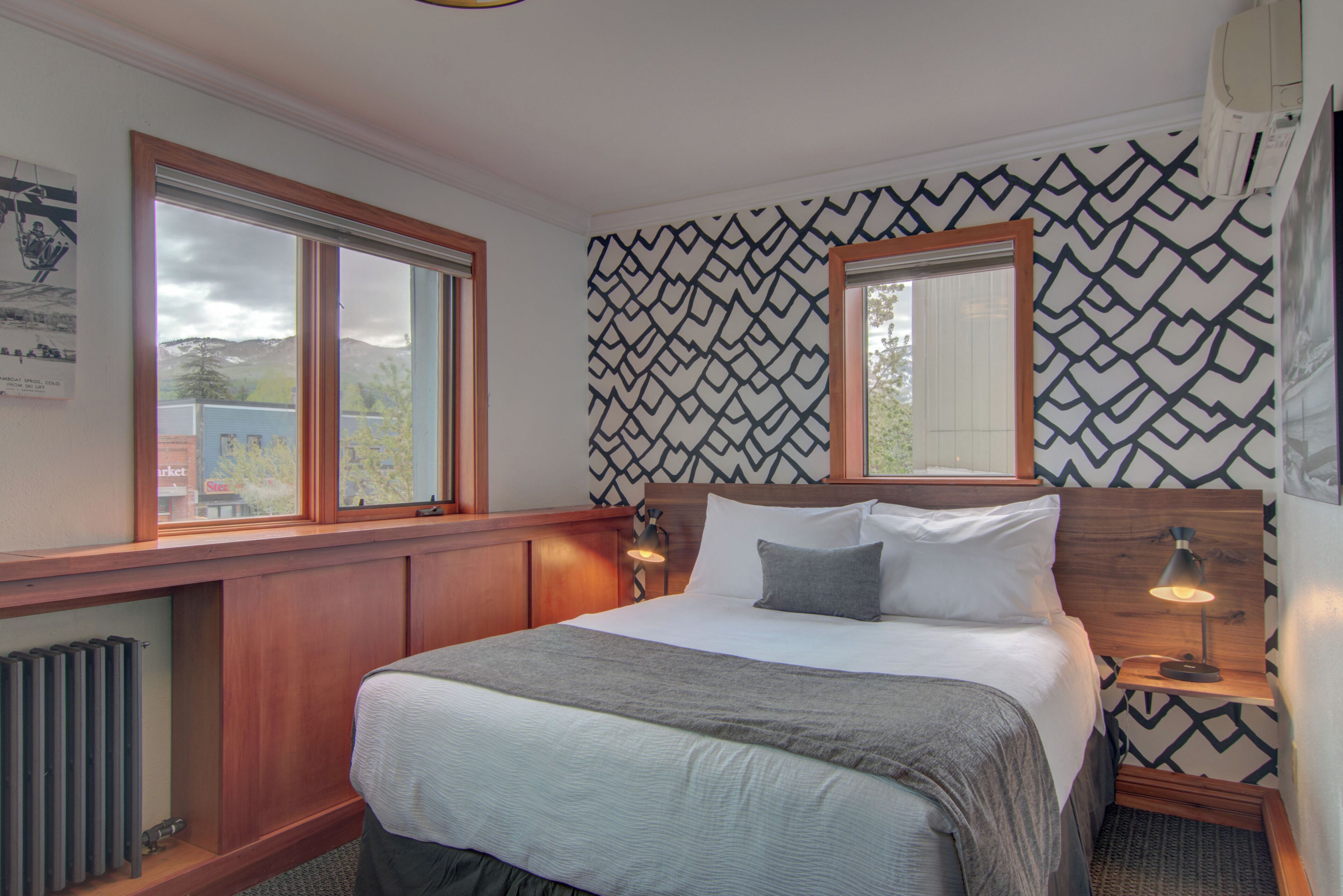 Blackout curtains, iron/ironing board, bed sheets