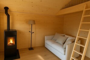 Alpehytte – comfort, fjellutsikt | Oppholdsområde | MP3-dokkingstasjon