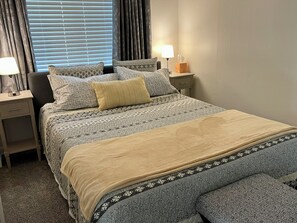 2 bedrooms, iron/ironing board, travel crib, WiFi