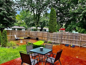 Outdoor dining - “Cozy 4BR Ranch Home: 5 Beds, 2 Baths, No Stairs” (Carpentersville)