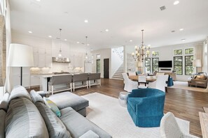TV, fireplace - Private Pool, Steps to SandHill Frog Pool + Camp Watercolor | 5BR (Santa Rosa Beach)
