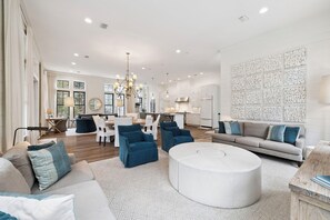 TV, fireplace - Private Pool, Steps to SandHill Frog Pool + Camp Watercolor | 5BR (Santa Rosa Beach)