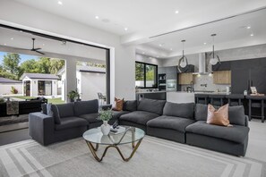 Luxury Villa, Multiple Beds, Private Pool, Pool View (Villa Califa) | Living area - Villa Califa - Resort-style Living w/ Private Pool, Spa & Theater (Woodland Hills)