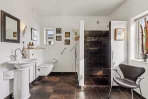 Shower, hair dryer - Sea and meadow views space and calm (Nyborg)