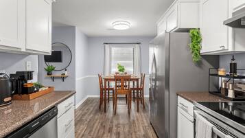 Microwave, oven, stovetop, dishwasher