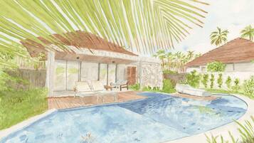 Bangalô Piscina | 1 kamar tidur, ruang kerja ramah laptop, dan Wi-Fi gratis