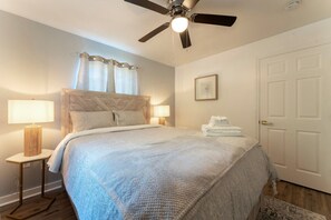 4 bedrooms, iron/ironing board, travel cot, WiFi