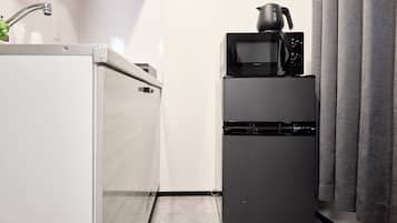 Mini-fridge, microwave, eco-friendly cleaning products